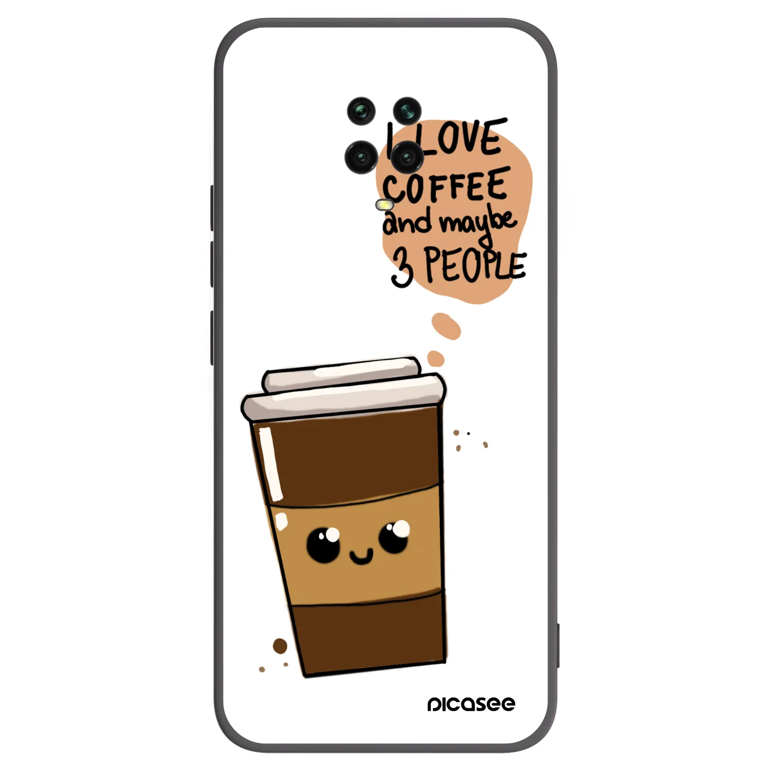 Picasee husă neagră din silicon pentru Xiaomi Redmi Note 9 Pro - Cute coffee