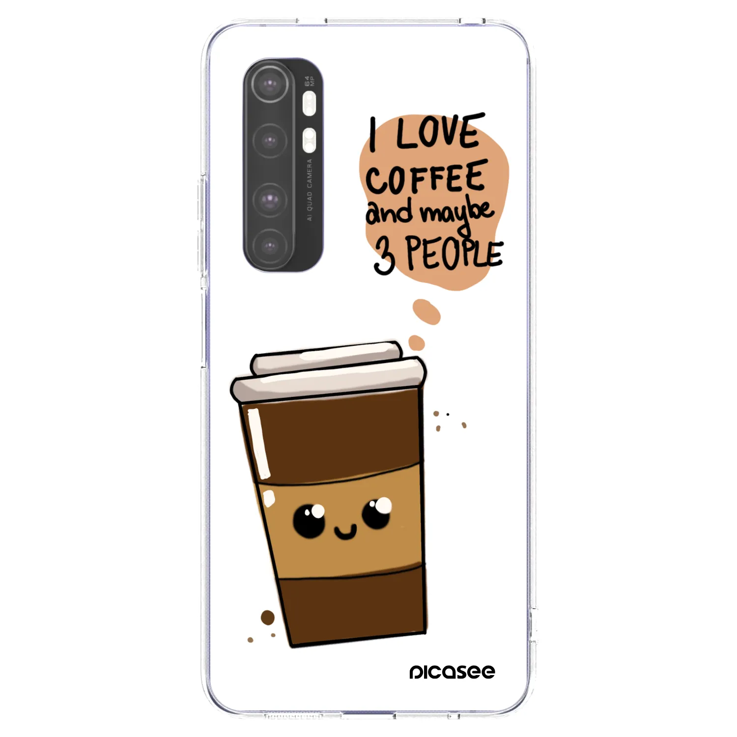 Picasee husă transparentă din silicon pentru Xiaomi Mi Note 10 Lite - Cute coffee