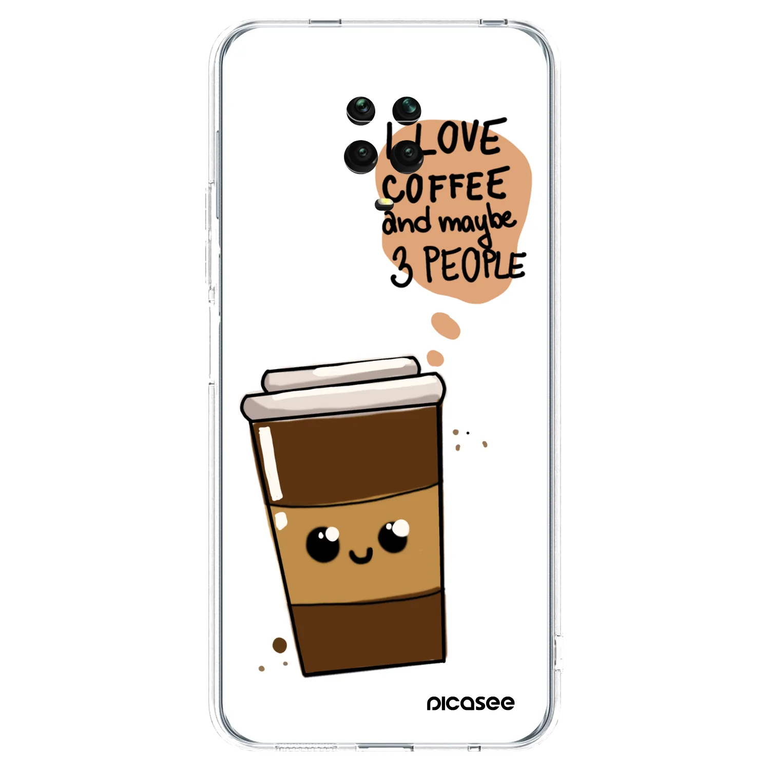 Picasee husă transparentă din silicon pentru Xiaomi Redmi Note 9S - Cute coffee