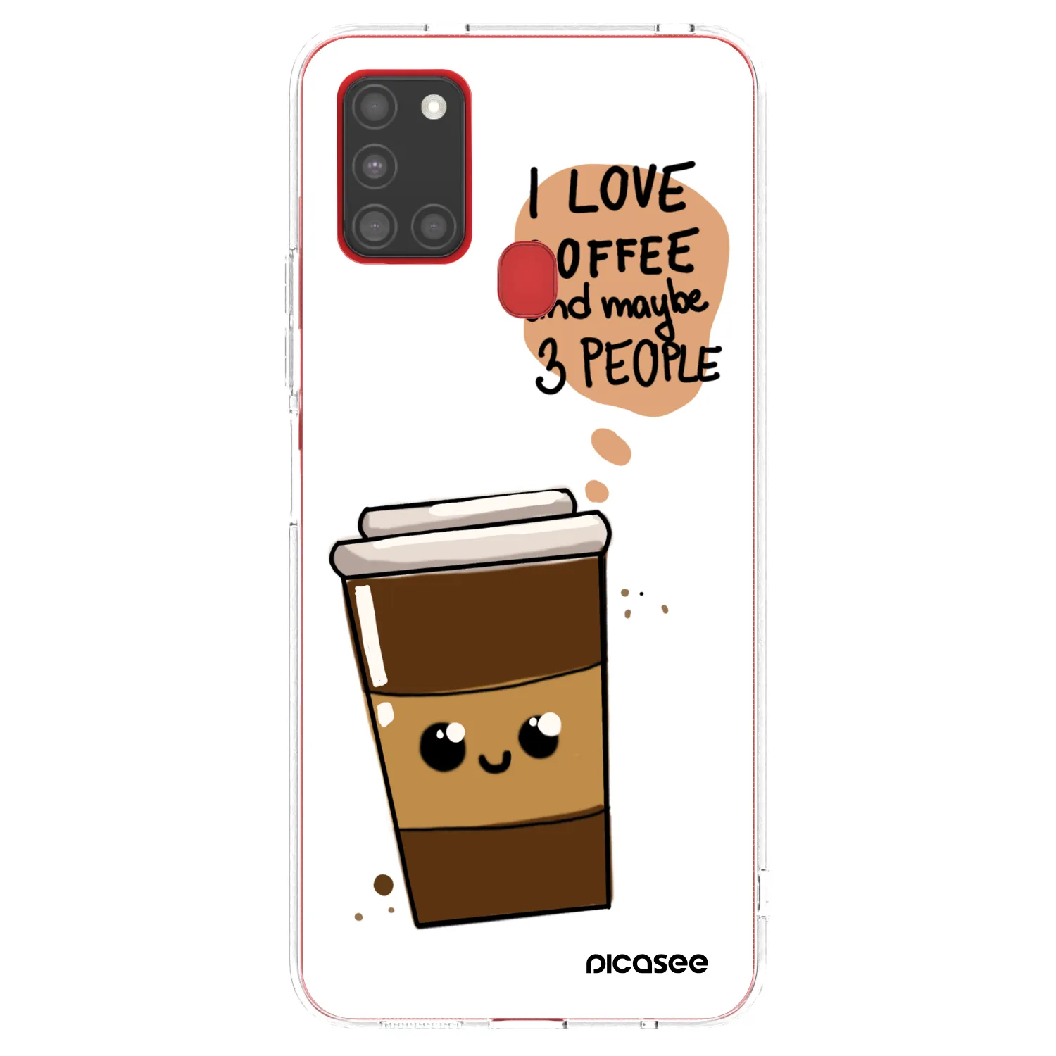 Picasee husă transparentă din silicon pentru Samsung Galaxy A21s - Cute coffee
