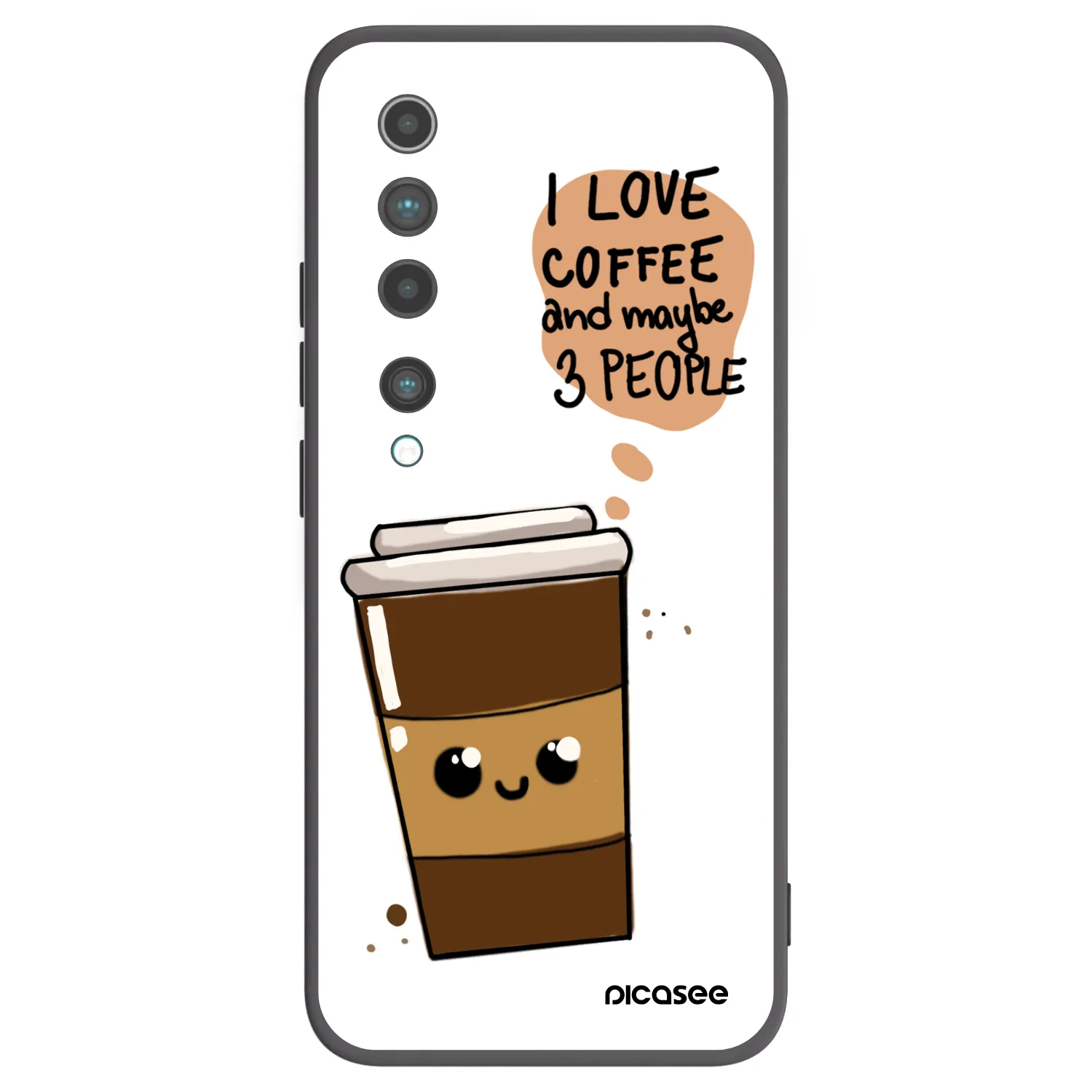 Picasee husă neagră din silicon pentru Xiaomi Mi 10 - Cute coffee