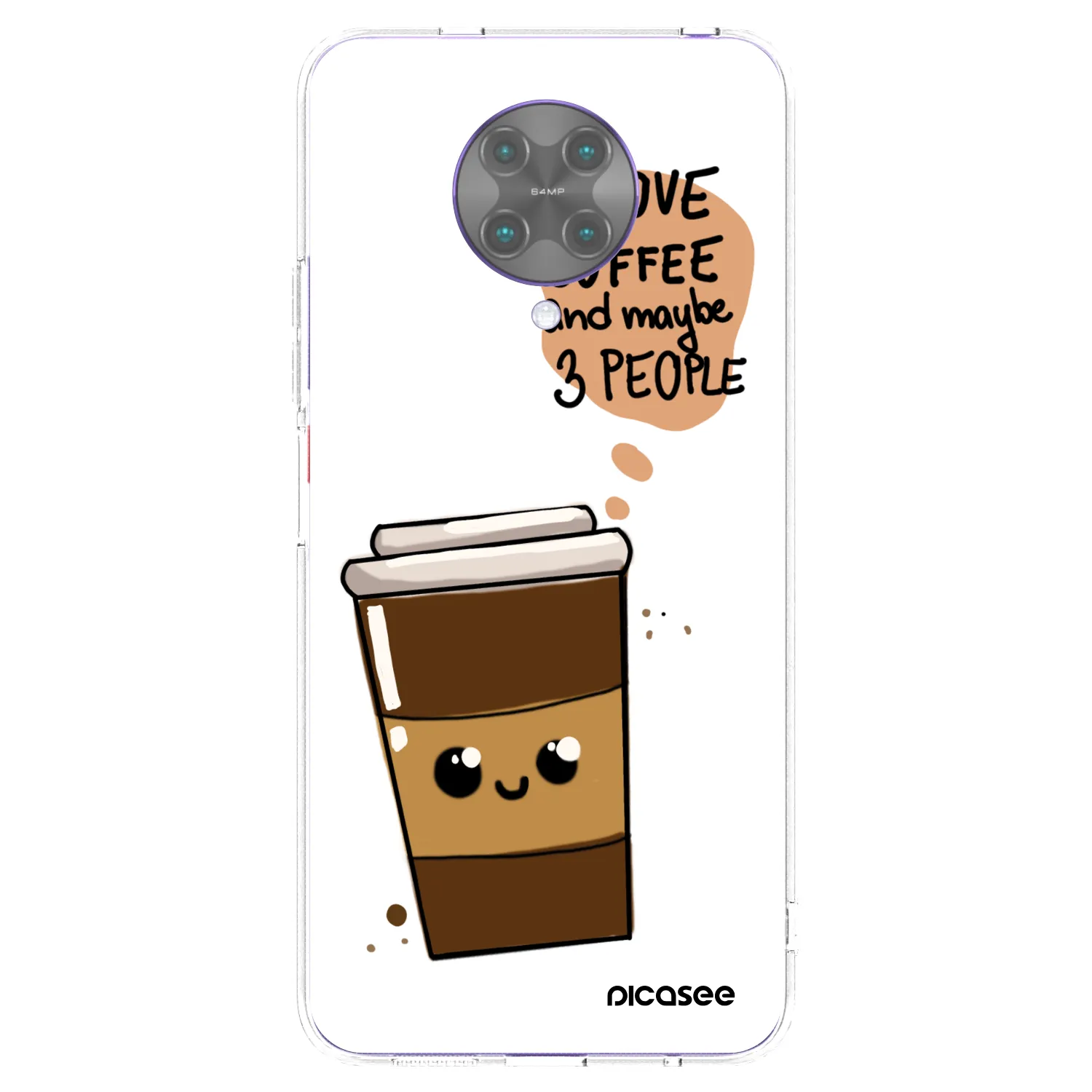 Picasee husă transparentă din silicon pentru Xiaomi Poco F2 Pro - Cute coffee