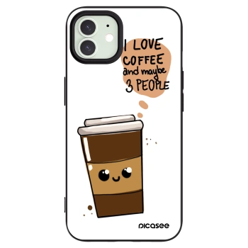 Picasee husă neagră din silicon pentru Apple iPhone 12 - Cute coffee