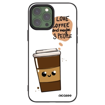 Picasee husă neagră din silicon pentru Apple iPhone 13 Pro Max - Cute coffee