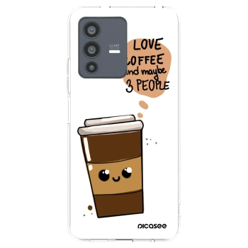 Picasee husă transparentă din silicon pentru Vivo V23 5G - Cute coffee