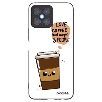 Picasee husă neagră din silicon pentru Honor X8 4G - Cute coffee