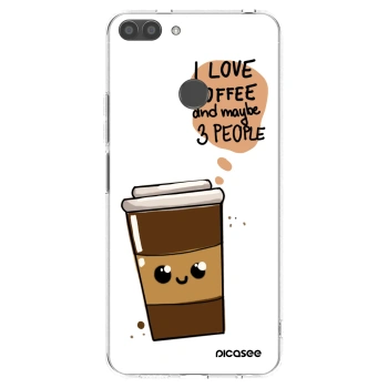 Picasee husă transparentă din silicon pentru Huawei P Smart - Cute coffee