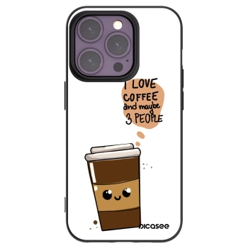 Picasee husă neagră din silicon pentru Apple iPhone 14 Pro - Cute coffee