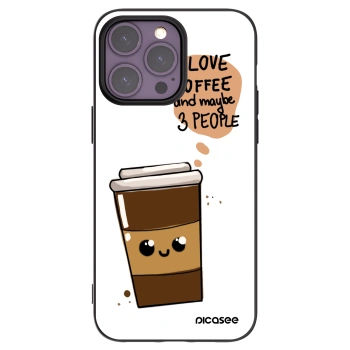 Picasee husă neagră din silicon pentru Apple iPhone 14 Pro Max - Cute coffee
