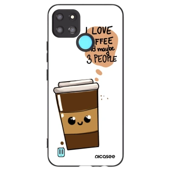 Picasee husă neagră din silicon pentru Realme C21Y - Cute coffee