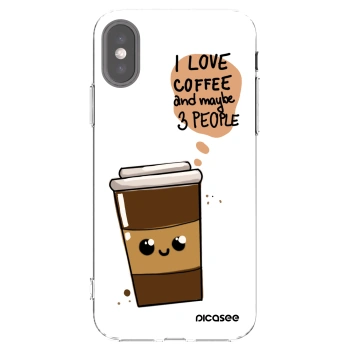 Picasee husă transparentă din silicon pentru Apple iPhone X/XS - Cute coffee