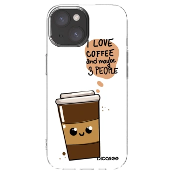 Picasee husă transparentă din silicon pentru Apple iPhone 15 - Cute coffee