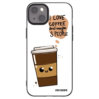 Picasee husă neagră din silicon pentru Apple iPhone 15 Plus - Cute coffee