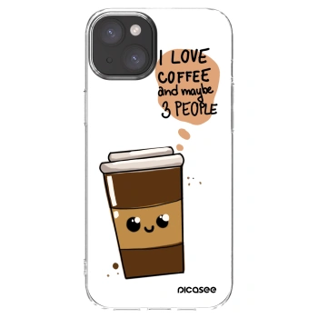 Picasee husă transparentă din silicon pentru Apple iPhone 15 Plus - Cute coffee