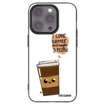 Picasee husă neagră din silicon pentru Apple iPhone 15 Pro - Cute coffee