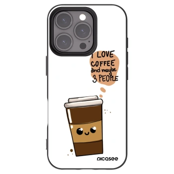 Picasee husă neagră din silicon pentru Apple iPhone 16 Pro - Cute coffee