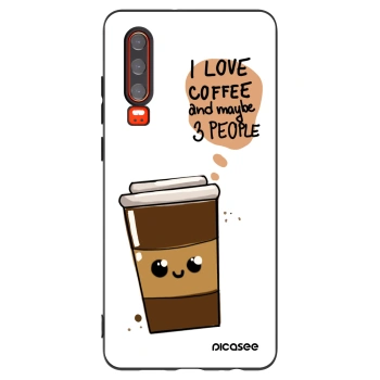 Picasee husă neagră din silicon pentru Huawei P30 - Cute coffee