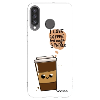 Picasee husă transparentă din silicon pentru Huawei P30 Lite - Cute coffee