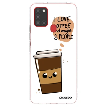 Picasee husă transparentă din silicon pentru Samsung Galaxy A21s - Cute coffee