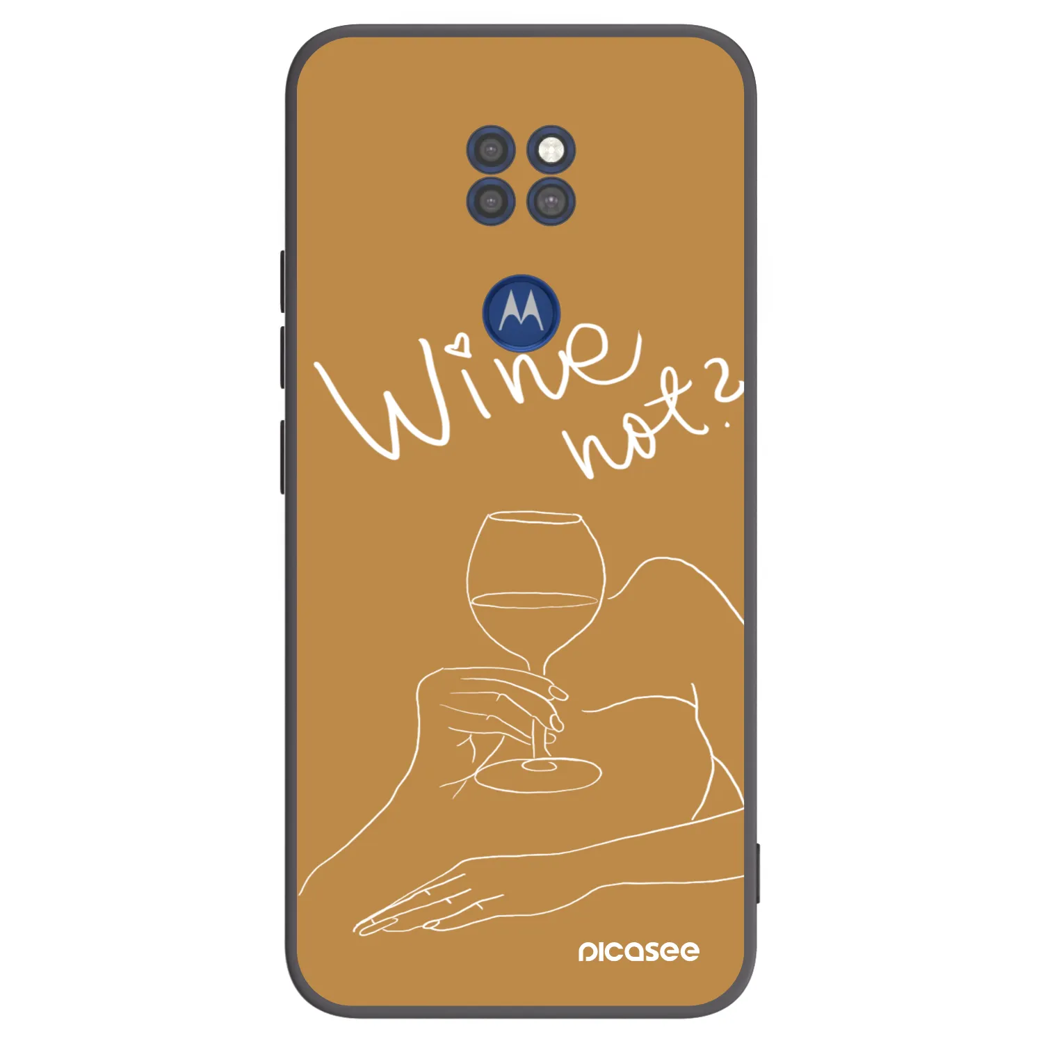 Picasee husă neagră din silicon pentru Motorola Moto G9 Play - Wine not