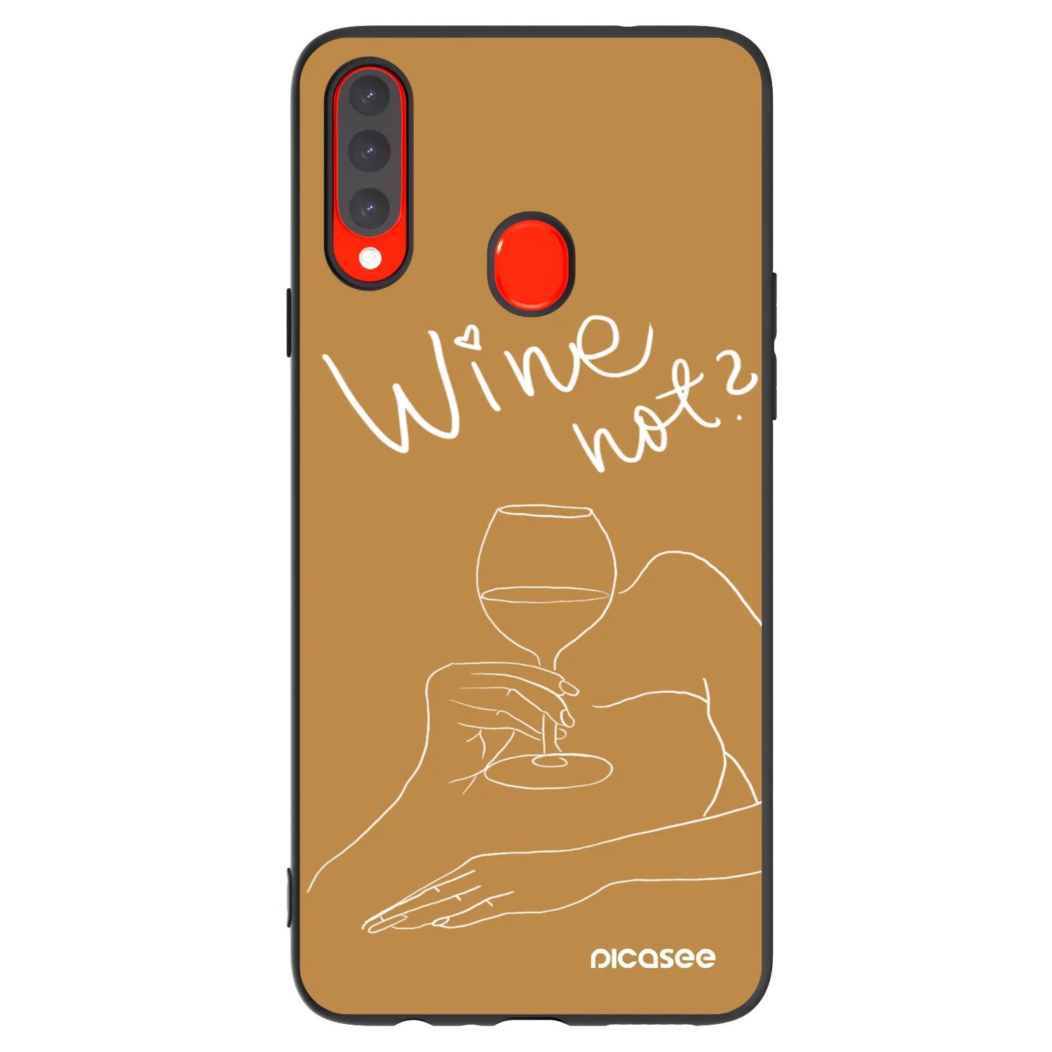 Picasee husă neagră din silicon pentru Samsung Galaxy A20s - Wine not
