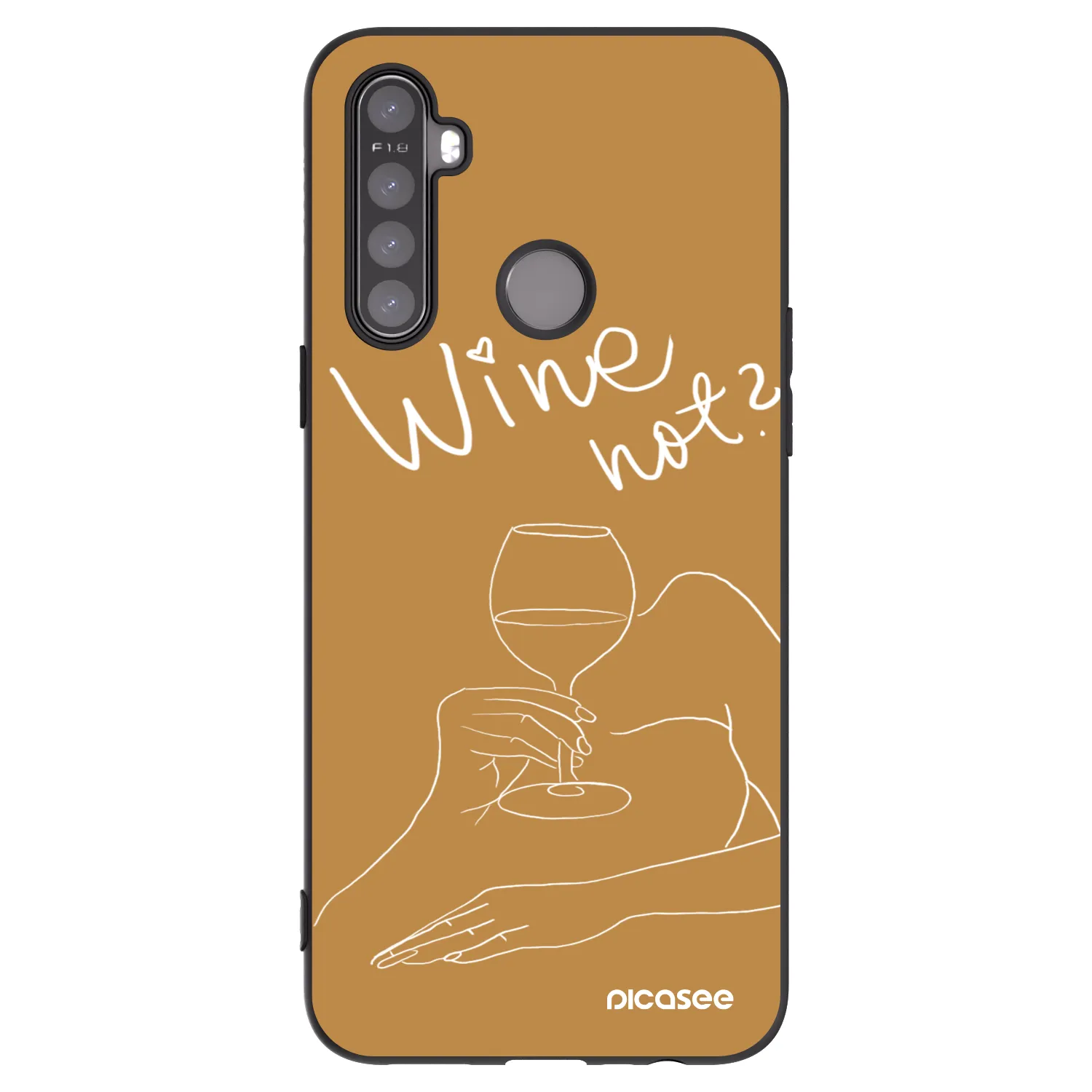 Picasee husă neagră din silicon pentru Realme 6i - Wine not