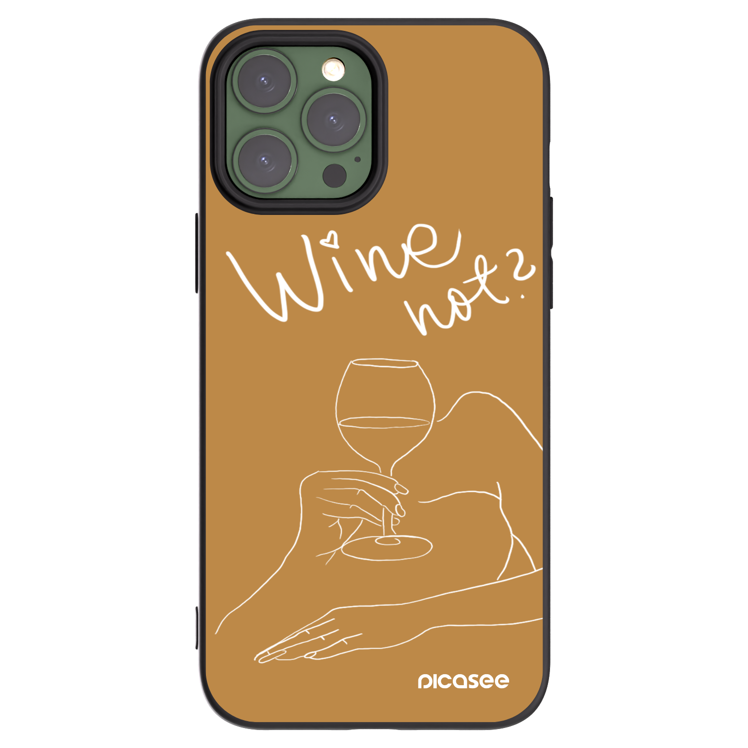 Picasee husă neagră din silicon pentru Apple iPhone 13 Pro Max - Wine not
