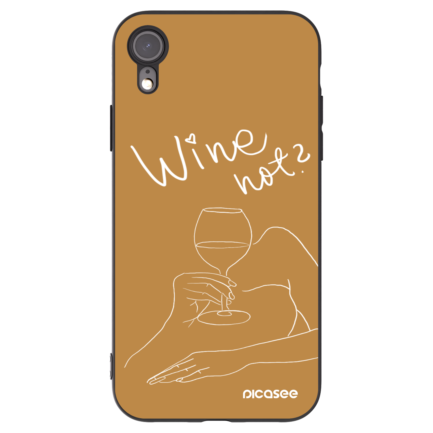 Picasee husă neagră din silicon pentru Apple iPhone XR - Wine not