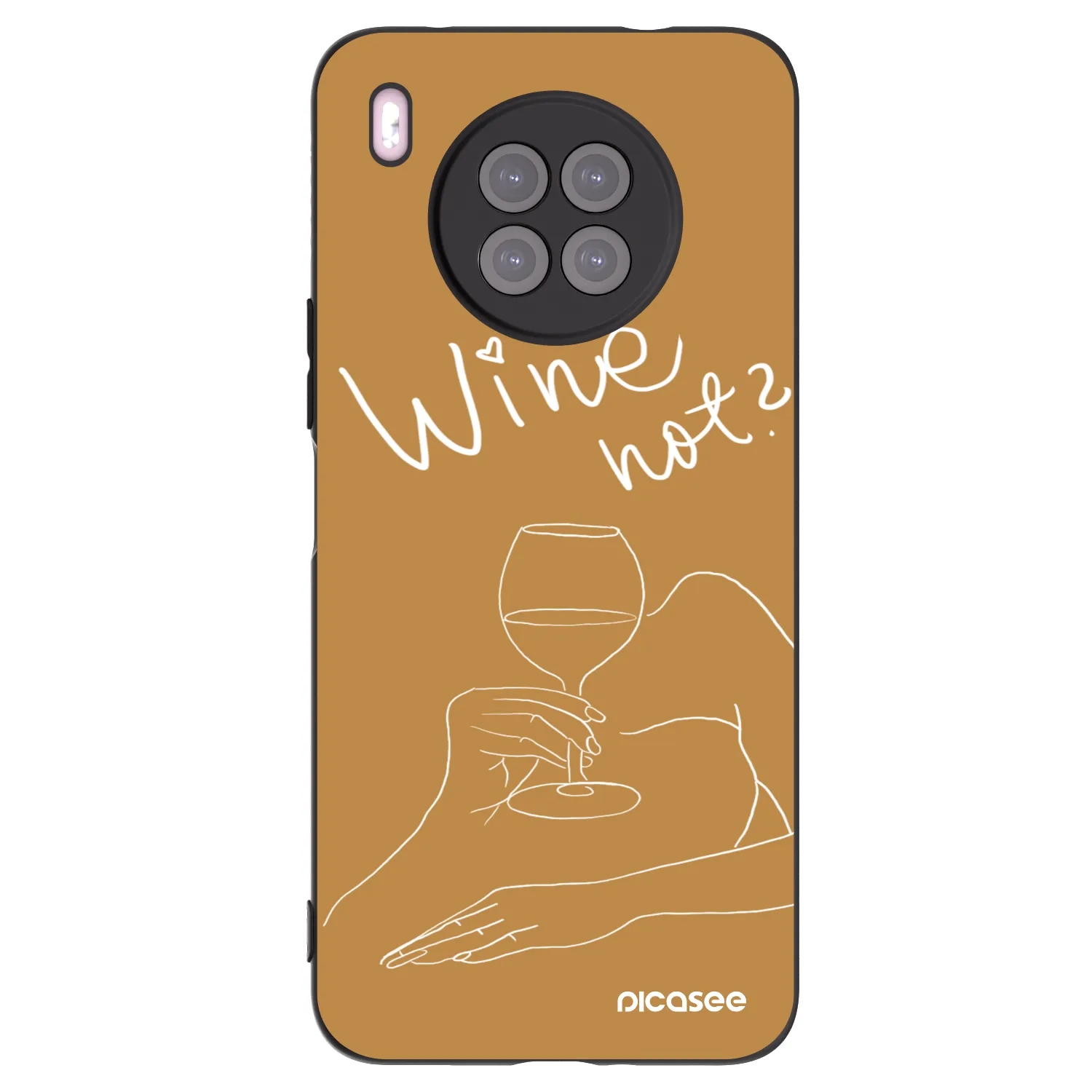 Picasee husă neagră din silicon pentru Huawei Nova 8i - Wine not
