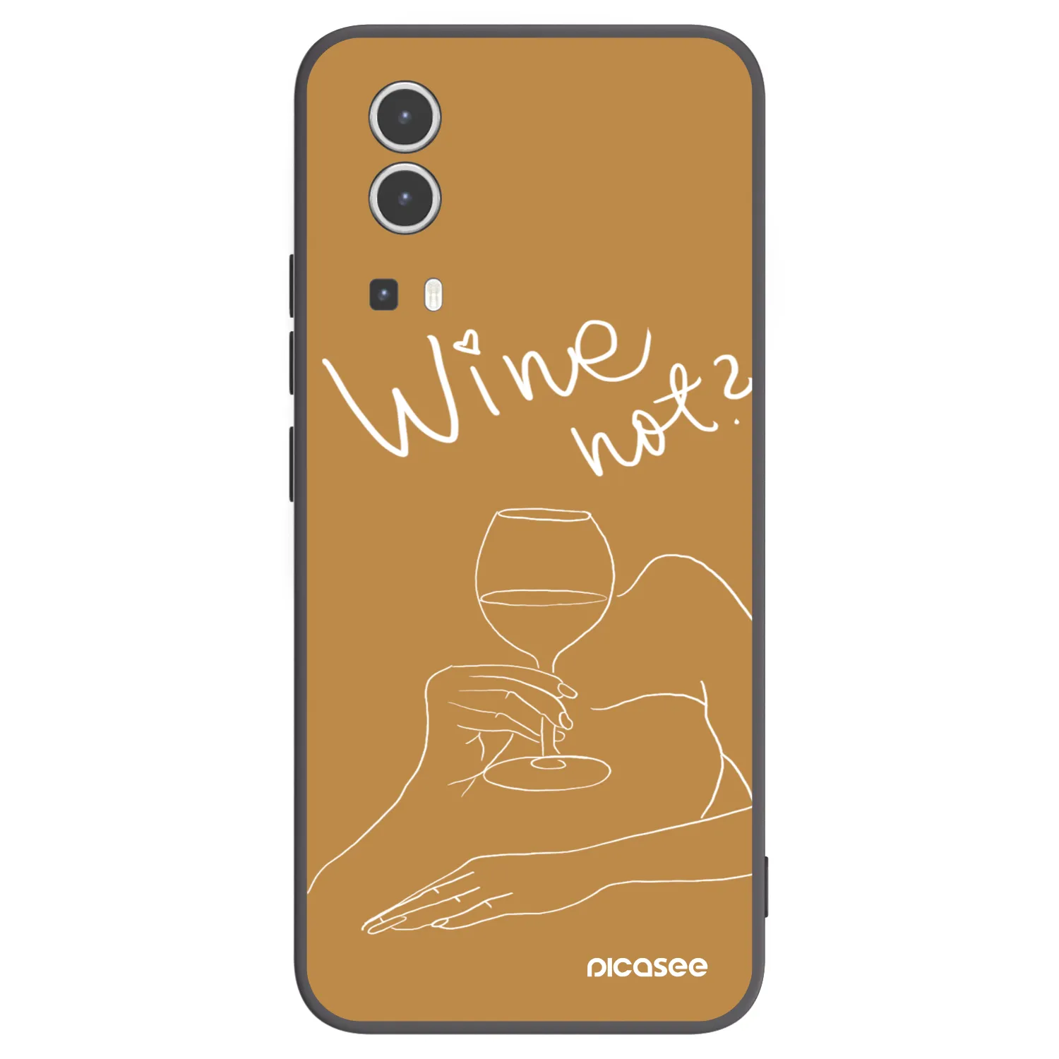 Picasee husă neagră din silicon pentru Vivo Y72 5G - Wine not
