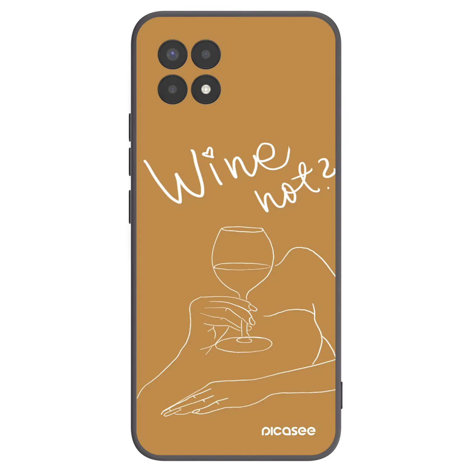 Picasee husă neagră din silicon pentru Realme 8i - Wine not