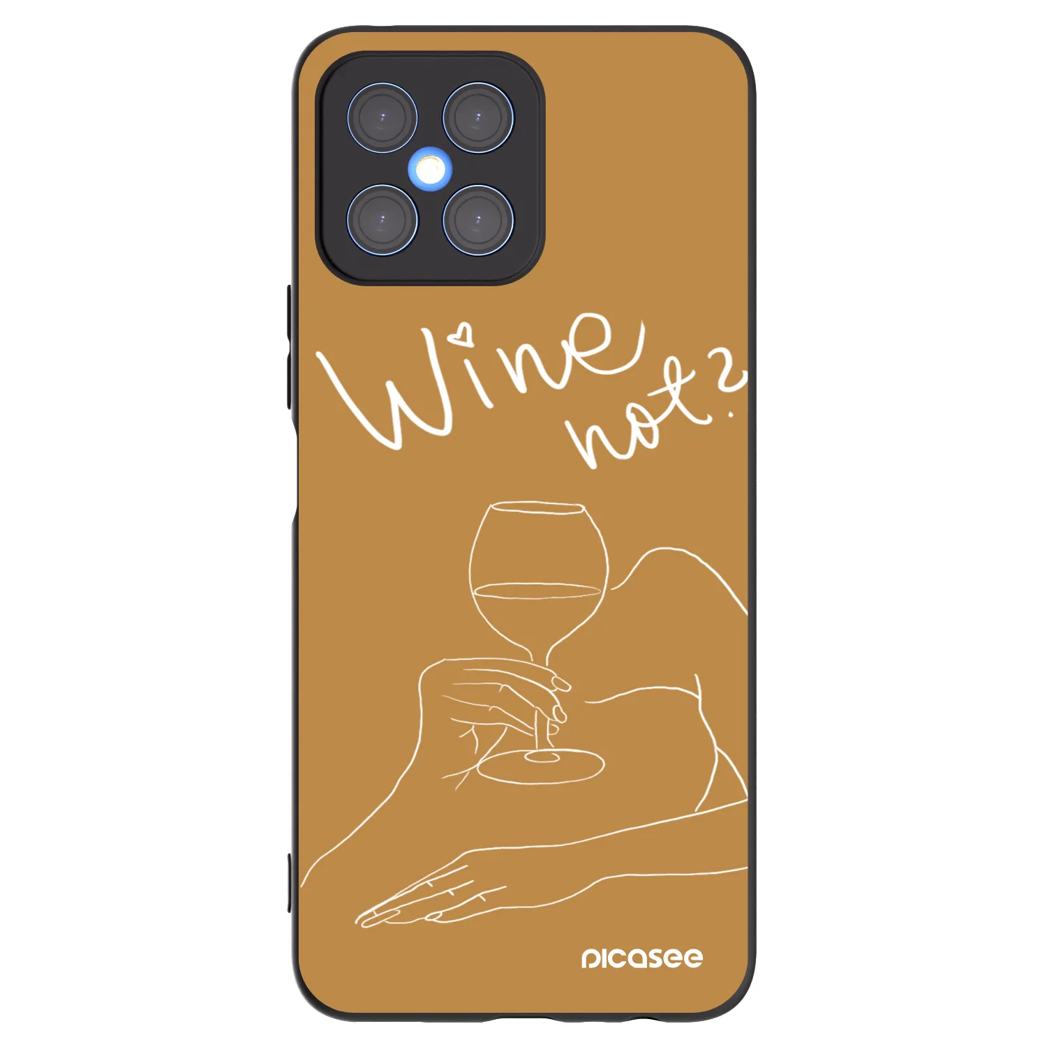 Picasee husă neagră din silicon pentru Honor X8 4G - Wine not