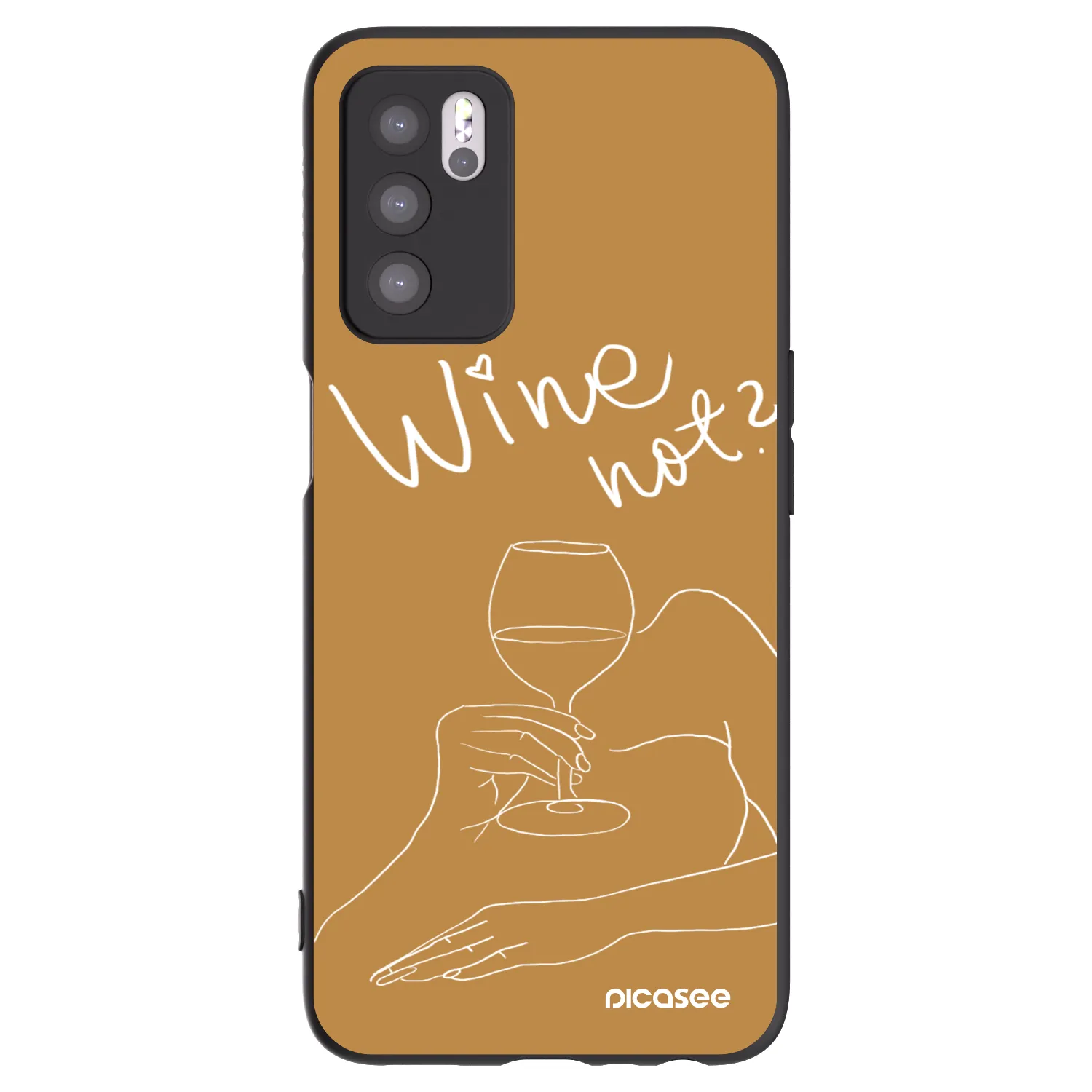 Picasee husă neagră din silicon pentru OPPO A16 - Wine not