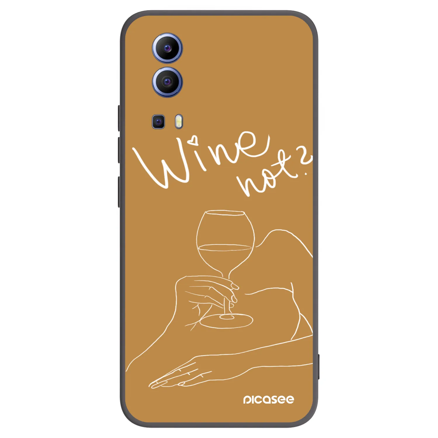 Picasee husă neagră din silicon pentru Vivo Y52 5G - Wine not