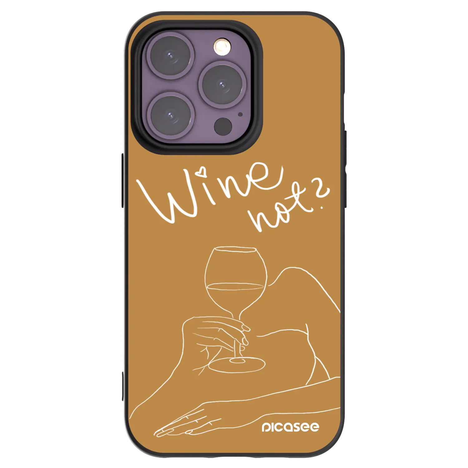 Picasee husă neagră din silicon pentru Apple iPhone 14 Pro - Wine not