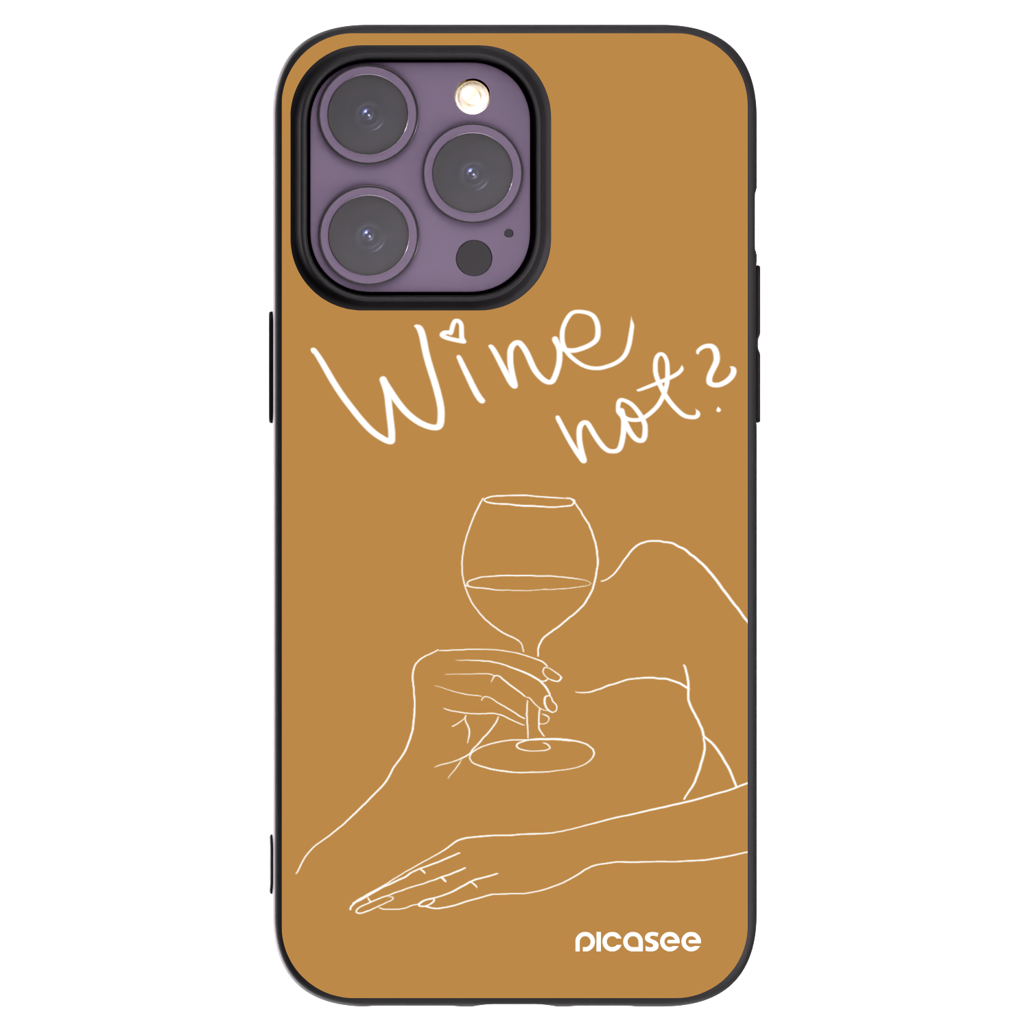 Picasee husă neagră din silicon pentru Apple iPhone 14 Pro Max - Wine not