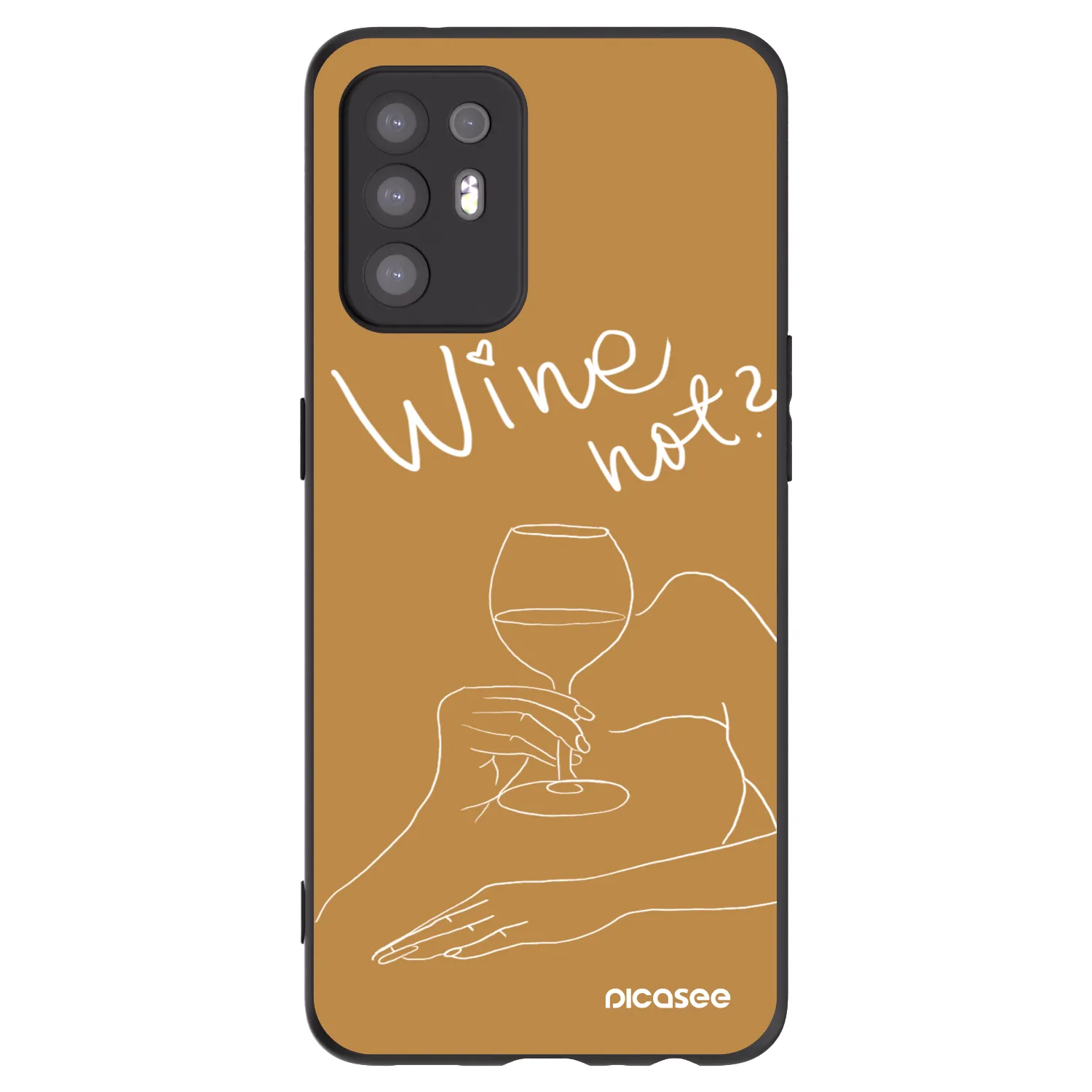 Picasee husă neagră din silicon pentru OPPO A94 5G - Wine not