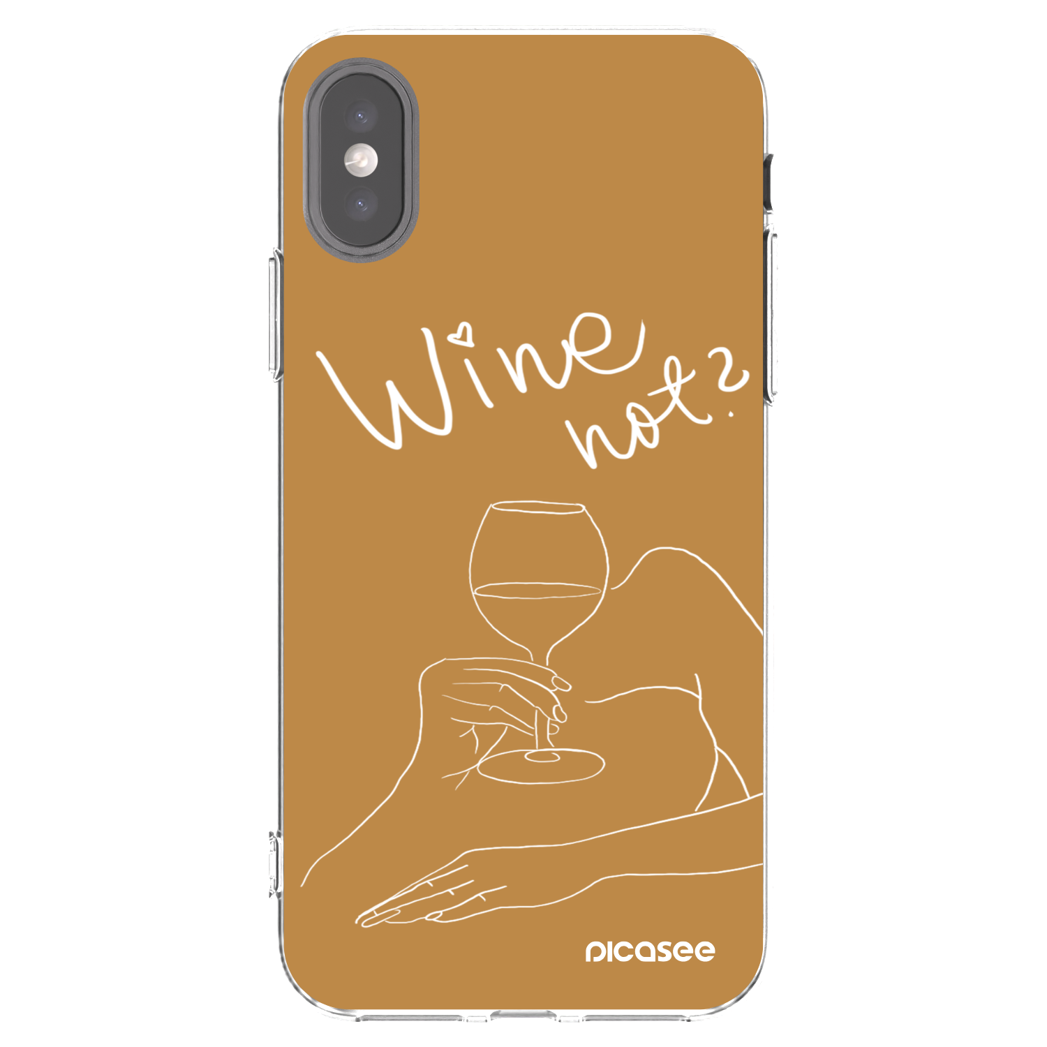 Picasee husă transparentă din silicon pentru Apple iPhone X/XS - Wine not