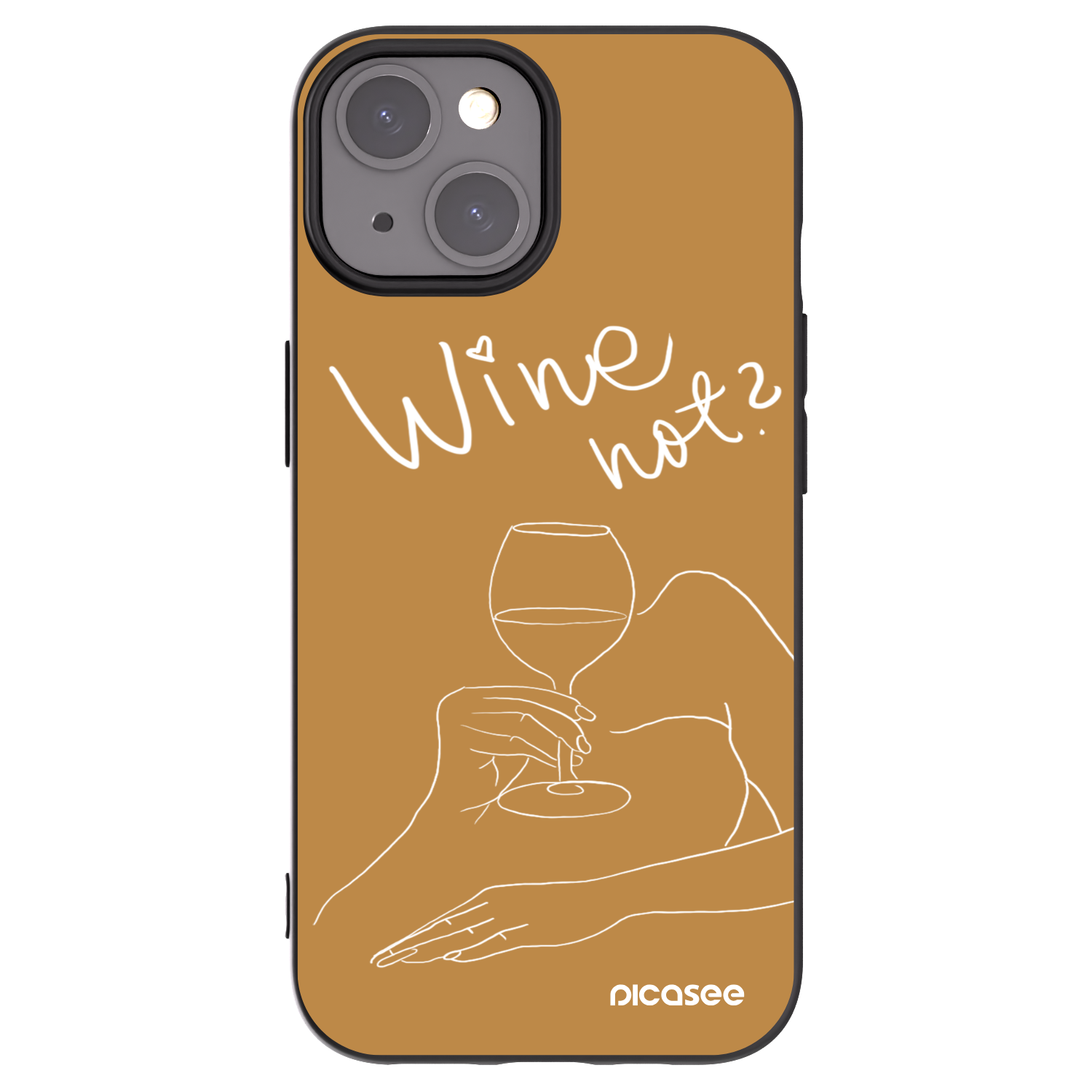 Picasee husă neagră din silicon pentru Apple iPhone 15 - Wine not