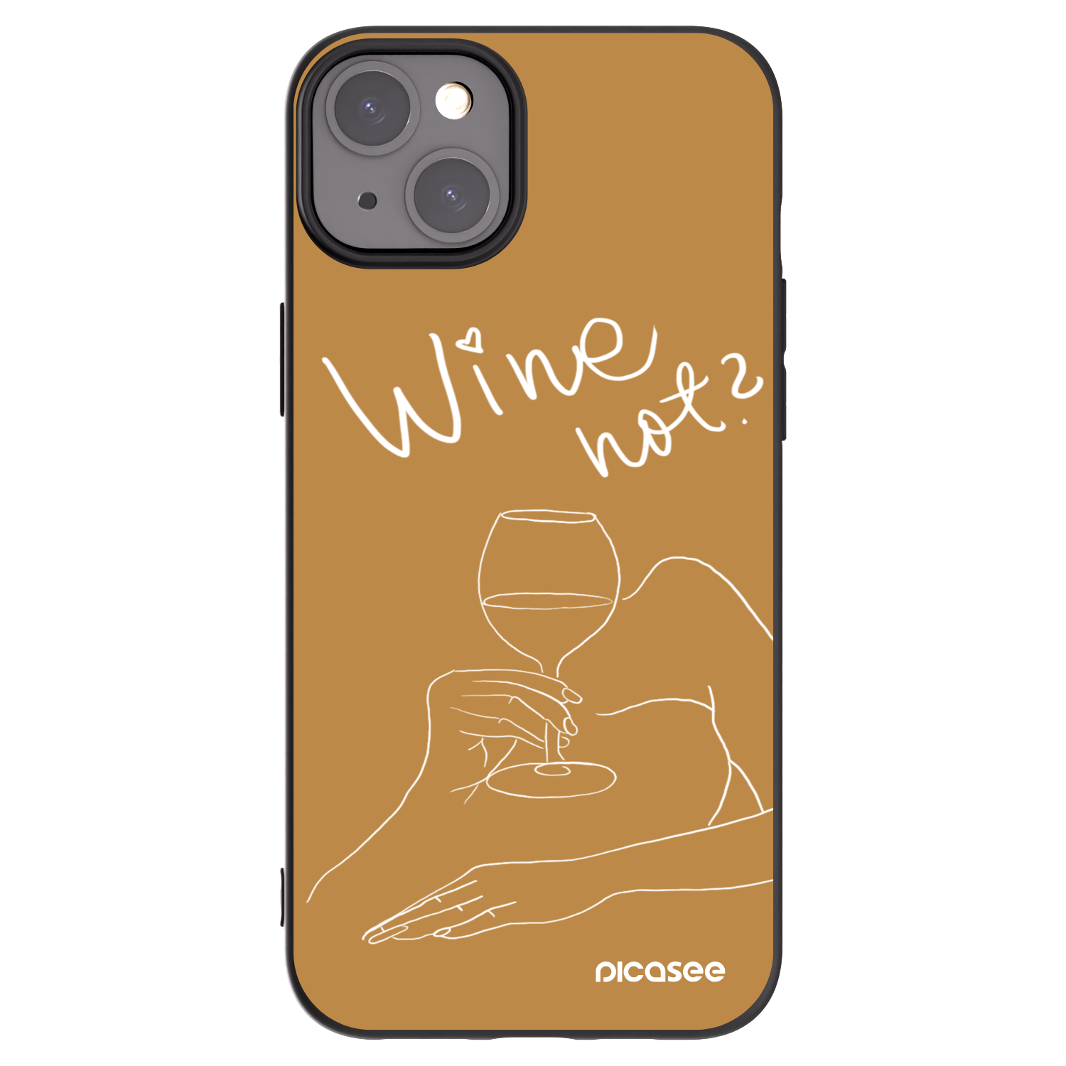 Picasee husă neagră din silicon pentru Apple iPhone 15 Plus - Wine not