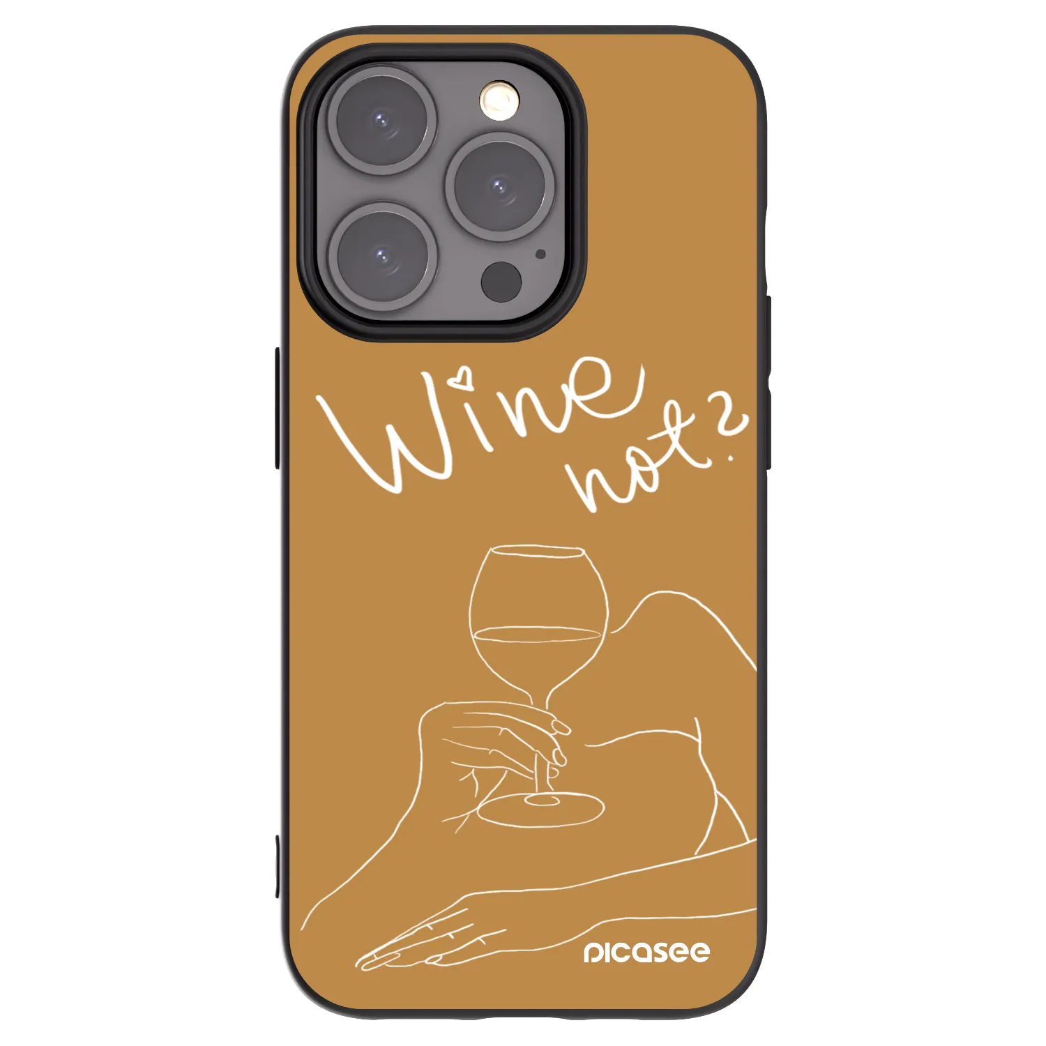Picasee husă neagră din silicon pentru Apple iPhone 15 Pro - Wine not