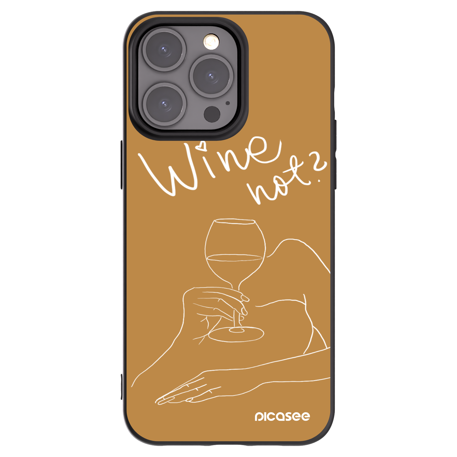 Picasee husă neagră din silicon pentru Apple iPhone 15 Pro Max - Wine not