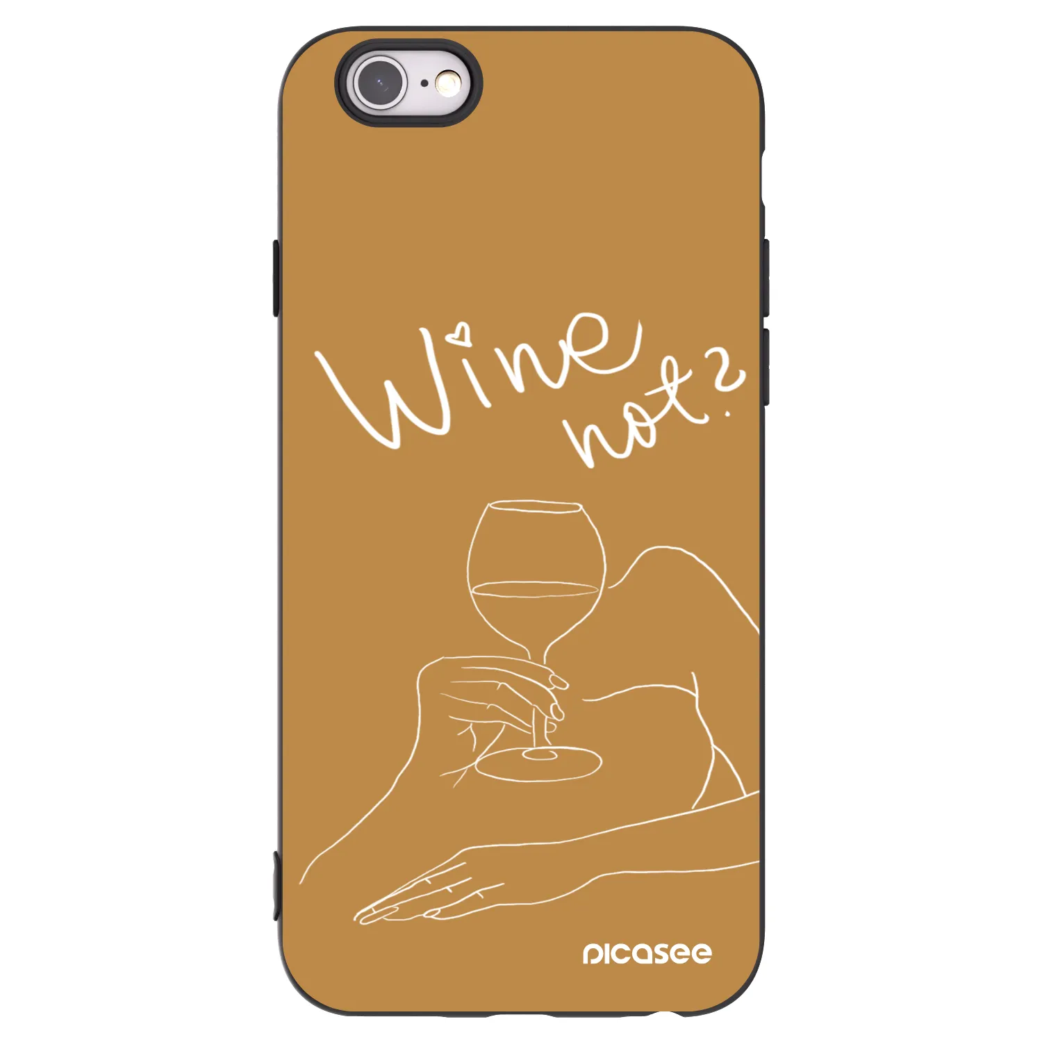 Picasee husă neagră din silicon pentru Apple iPhone 6/6S - Wine not