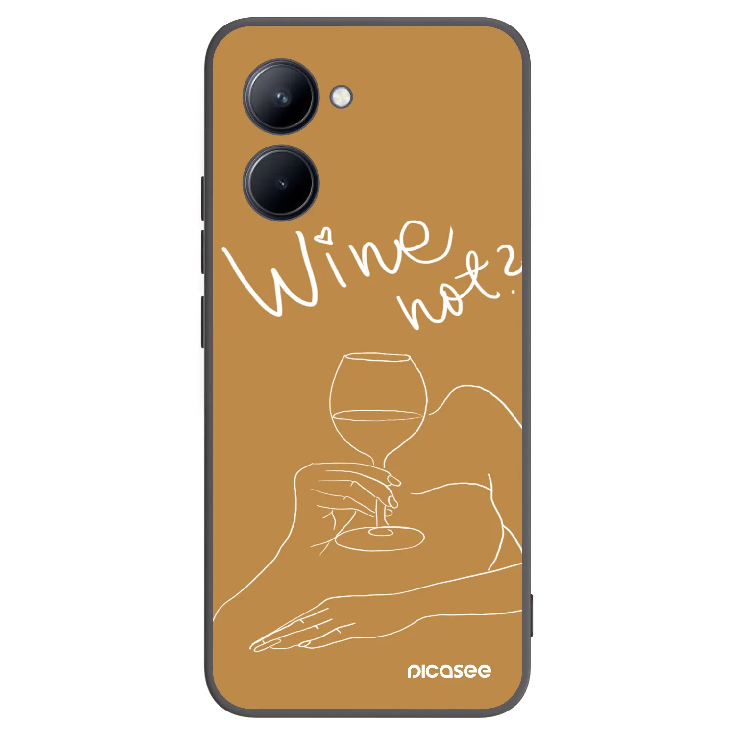Picasee husă neagră din silicon pentru Realme C33 (2023) - Wine not