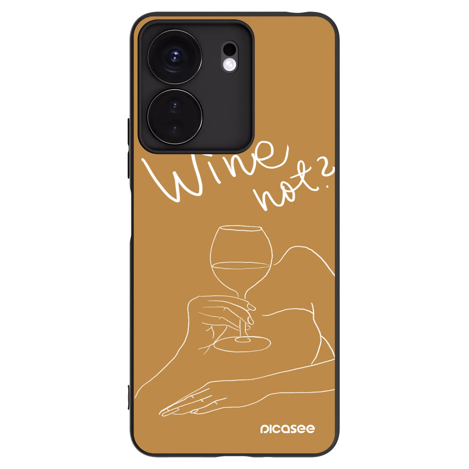 Picasee husă neagră din silicon pentru Xiaomi Redmi 13C 4G - Wine not