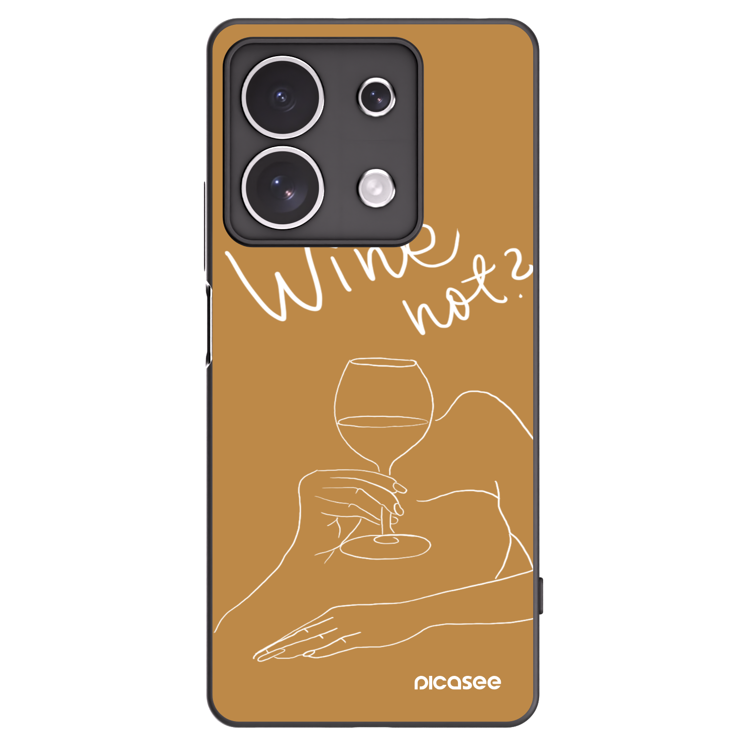 Picasee husă neagră din silicon pentru Xiaomi Redmi Note 13 4G - Wine not