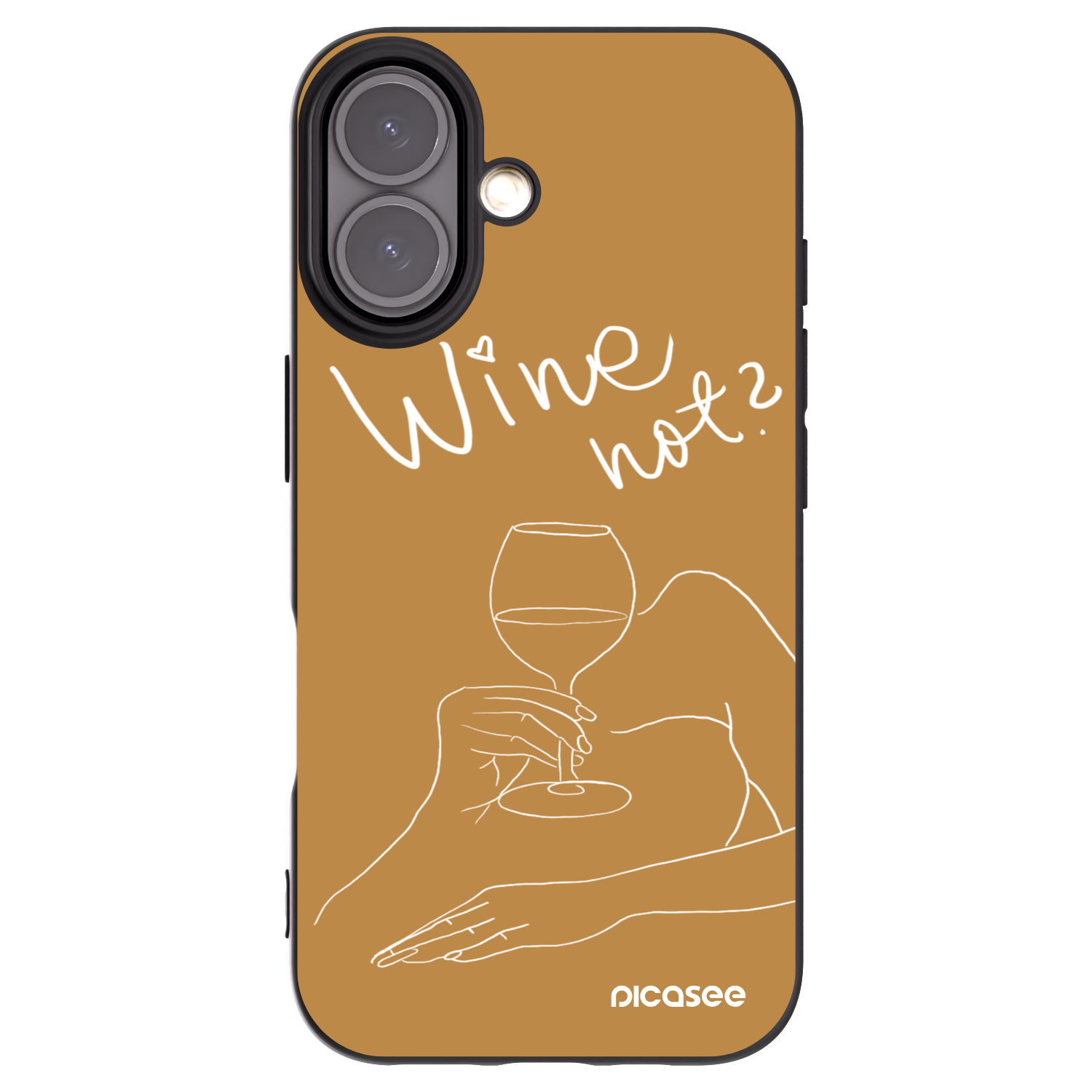 Picasee husă neagră din silicon pentru Apple iPhone 16 - Wine not