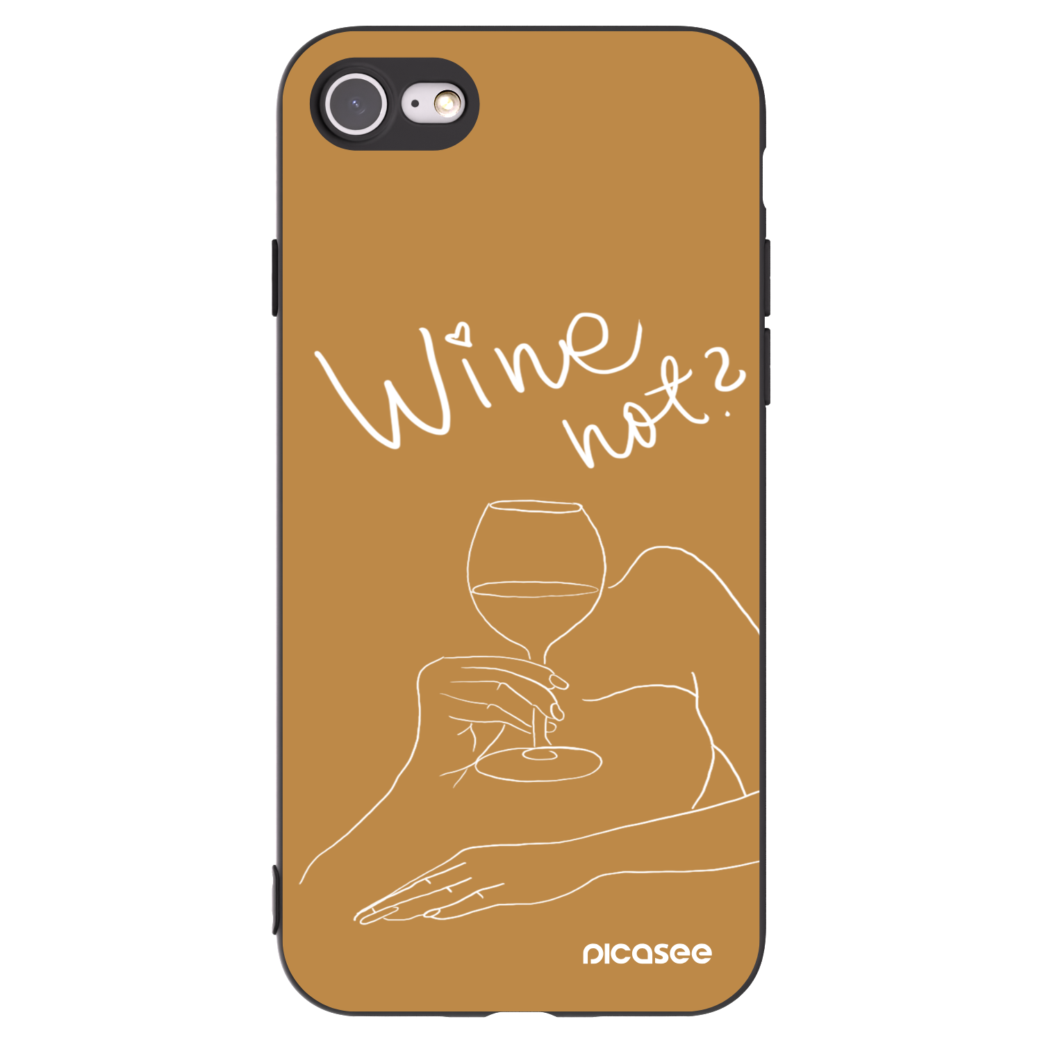 Picasee husă neagră din silicon pentru Apple iPhone 8 - Wine not