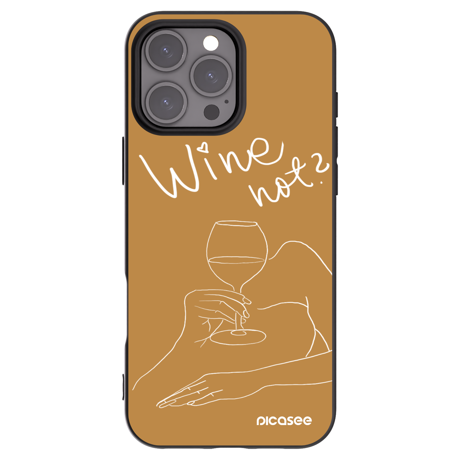 Picasee husă neagră din silicon pentru Apple iPhone 16 Pro Max - Wine not