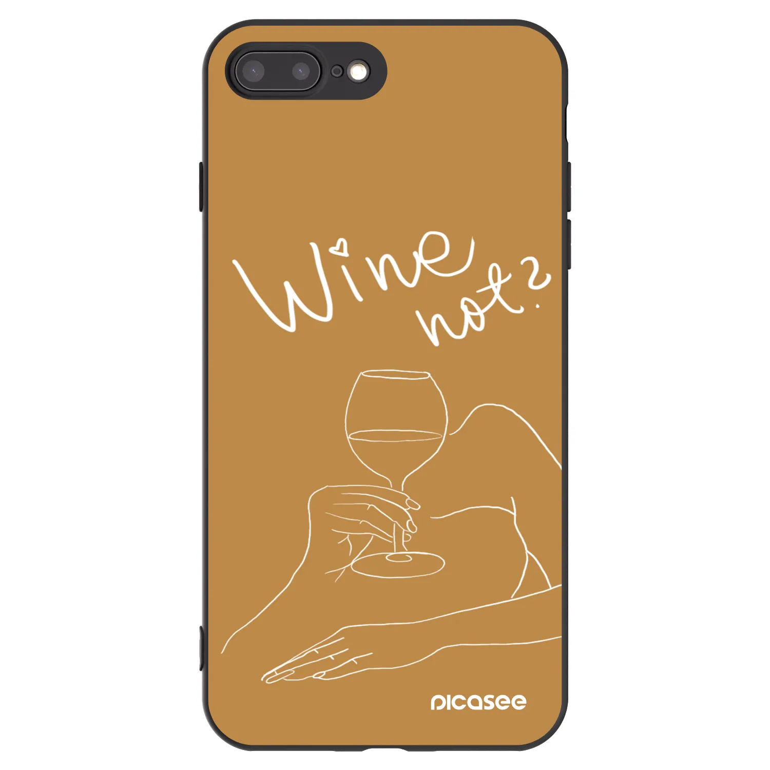 Picasee husă neagră din silicon pentru Apple iPhone 8 Plus - Wine not
